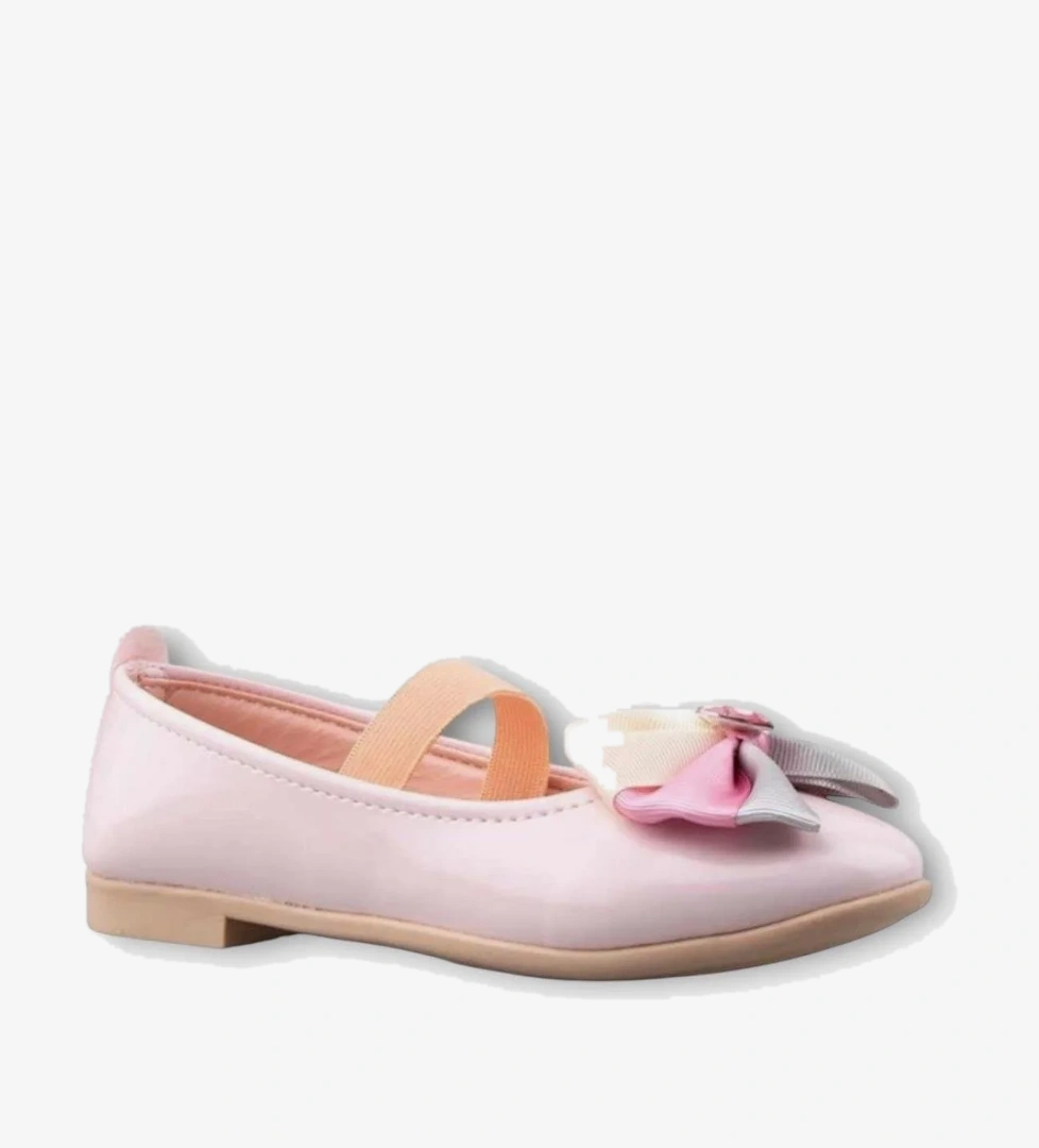 Kurdelalı Kız Çocuk Babet Ayakkabı PUDRA