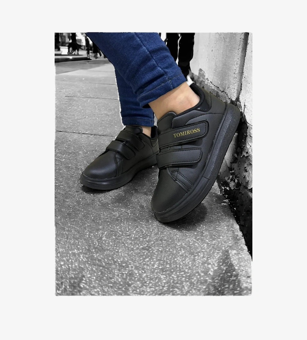 Noah Siyah Garantili Unisex Çocuk Cırtlı Rahat Günlük Sneaker Ayakkabı Noah-6327 - Görsel 1