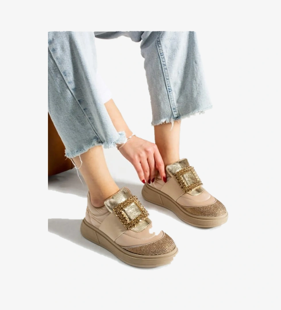 Taş Detay Sneakers Kadın Spor Ayakkabı - Görsel 1