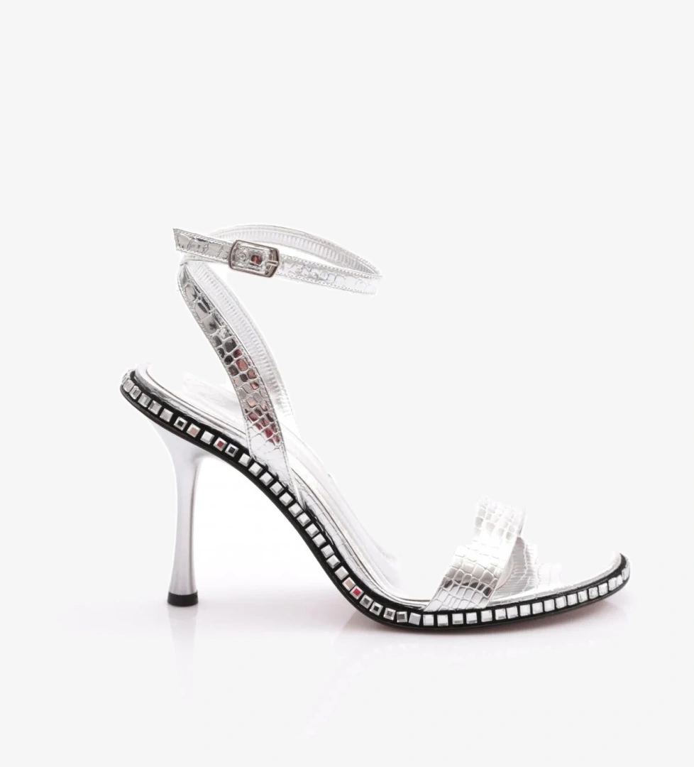 2414 Kadin Taş İşli Topuklu Abiye Ayakkabi