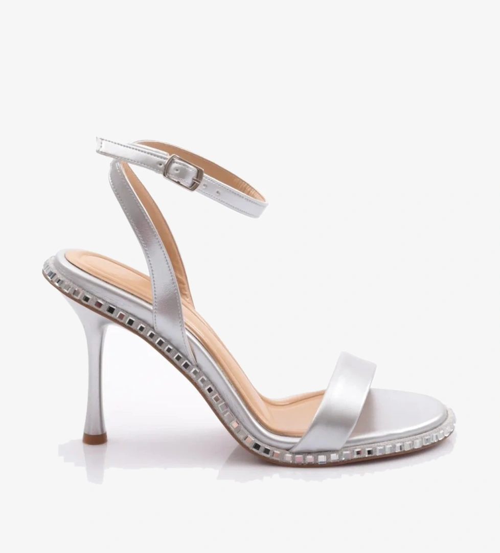 2414 Kadin Taş İşli Topuklu Abiye Ayakkabi - Görsel 1