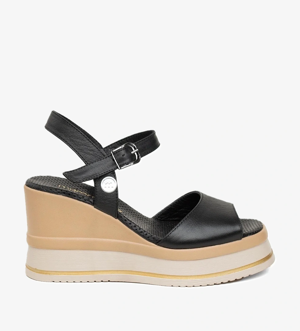 Mammamia D24YS-1495 Kadın Dolgu Topuk Sandalet Siyah model görseli