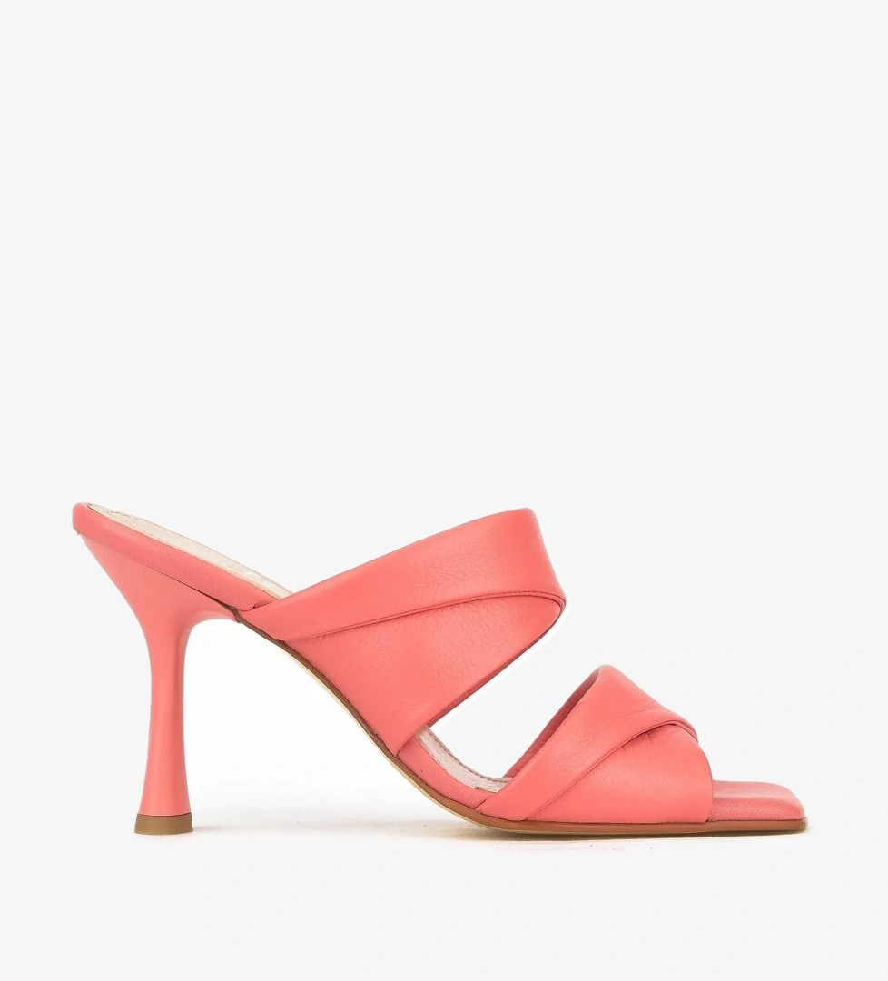 Kadın Hakiki Deri Topuklu Terlik 1411003Z2433 Mercan