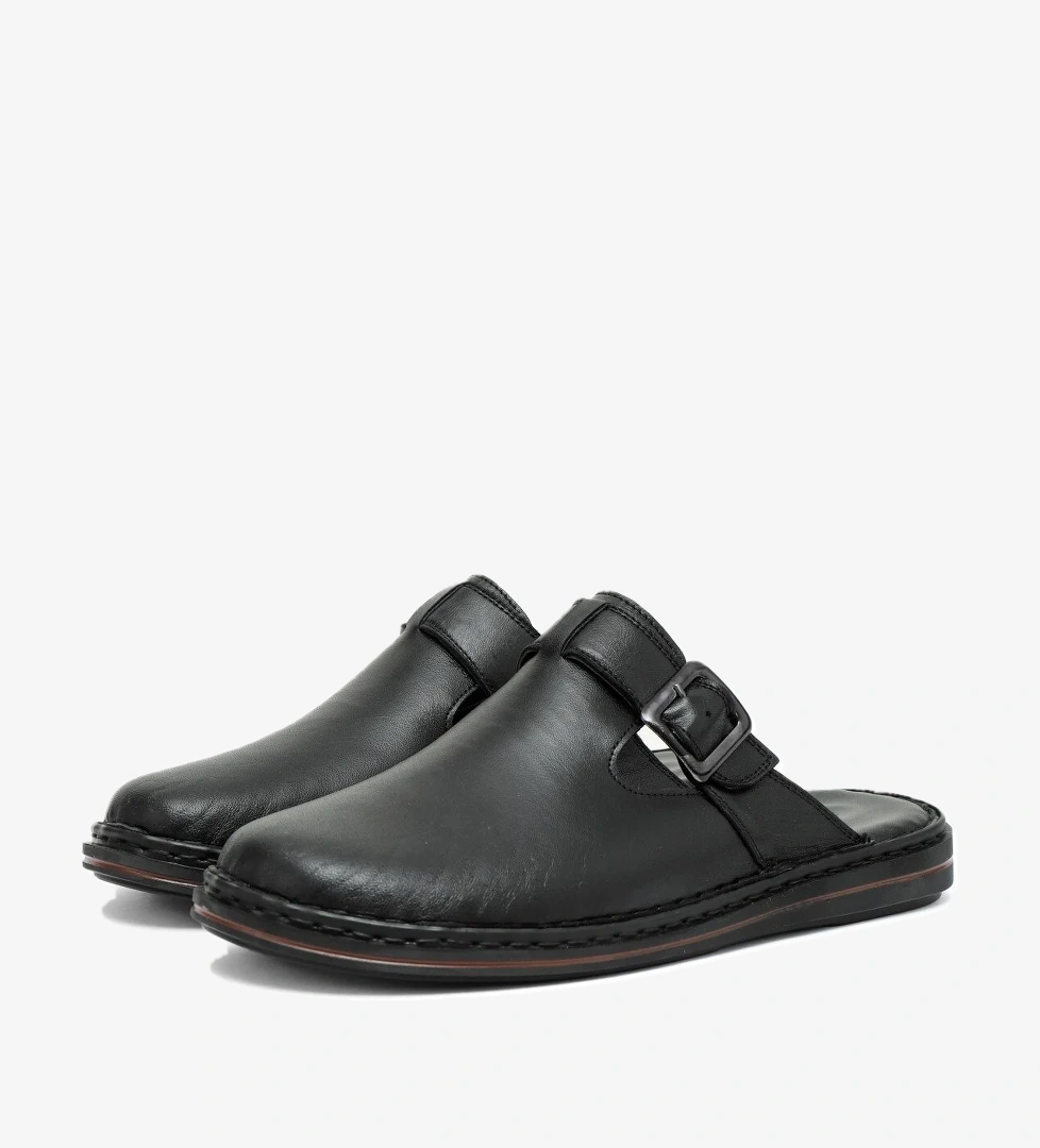 Ducavelli Mistra Hakiki Deri Erkek Terliği, Terlik, Ortopedik Taban Hafif T model görseli