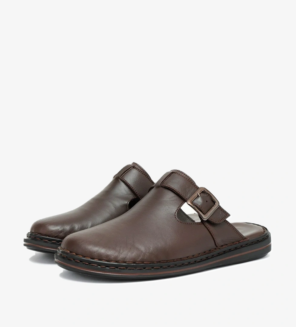 Mistra Hakiki Deri Erkek Terliği, Hakiki Deri Terlik, Ortopedik Taban Terlik, Hafif Deri T