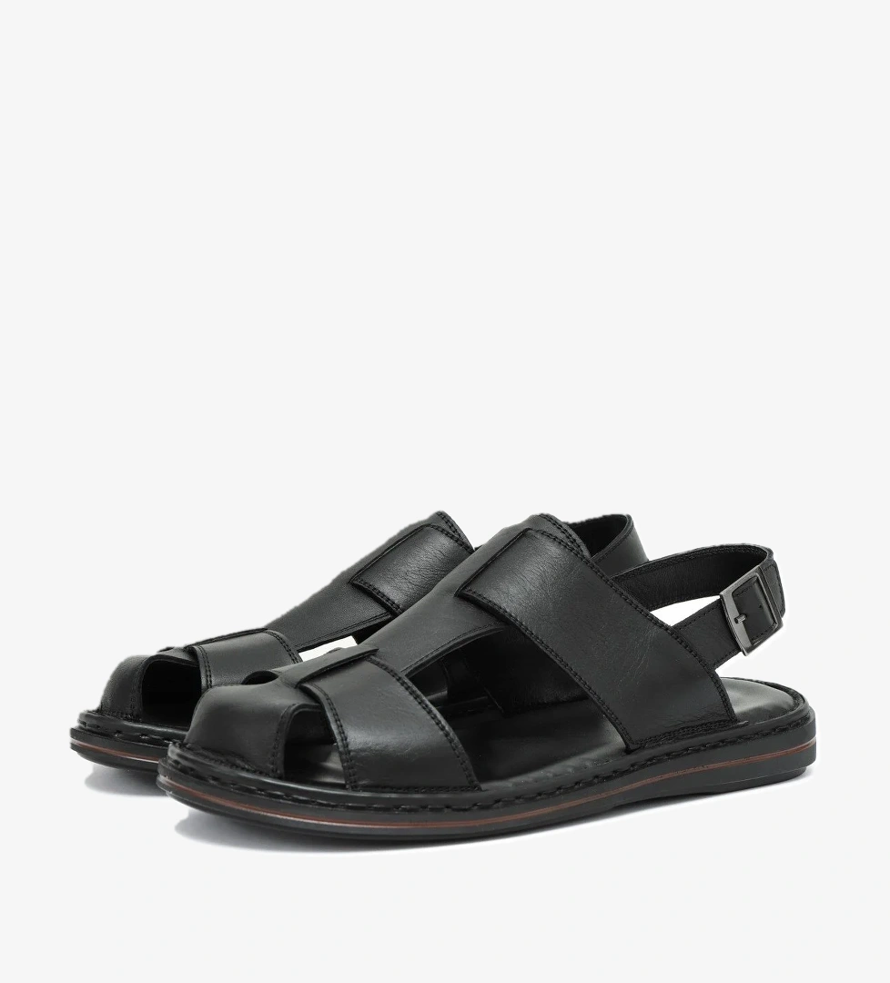 Ducavelli Messina Hakiki Deri Erkek Sandaleti, Sandalet, Ortopedik Taban Hafif model görseli