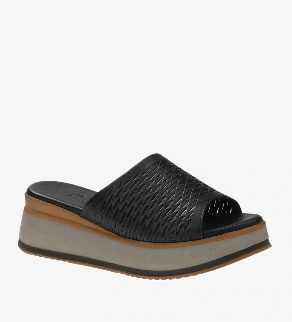 Kadın Dolgu Topuklu Hakiki Deri Rahat Yumuşak Taban Terlik 9722 - Görsel 1