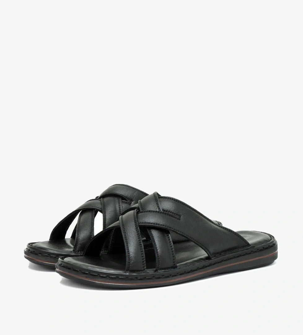 Melentias Hakiki Deri Erkek Terliği, Hakiki Deri Terlik, Ortopedik Taban Terlik, Deri Terl