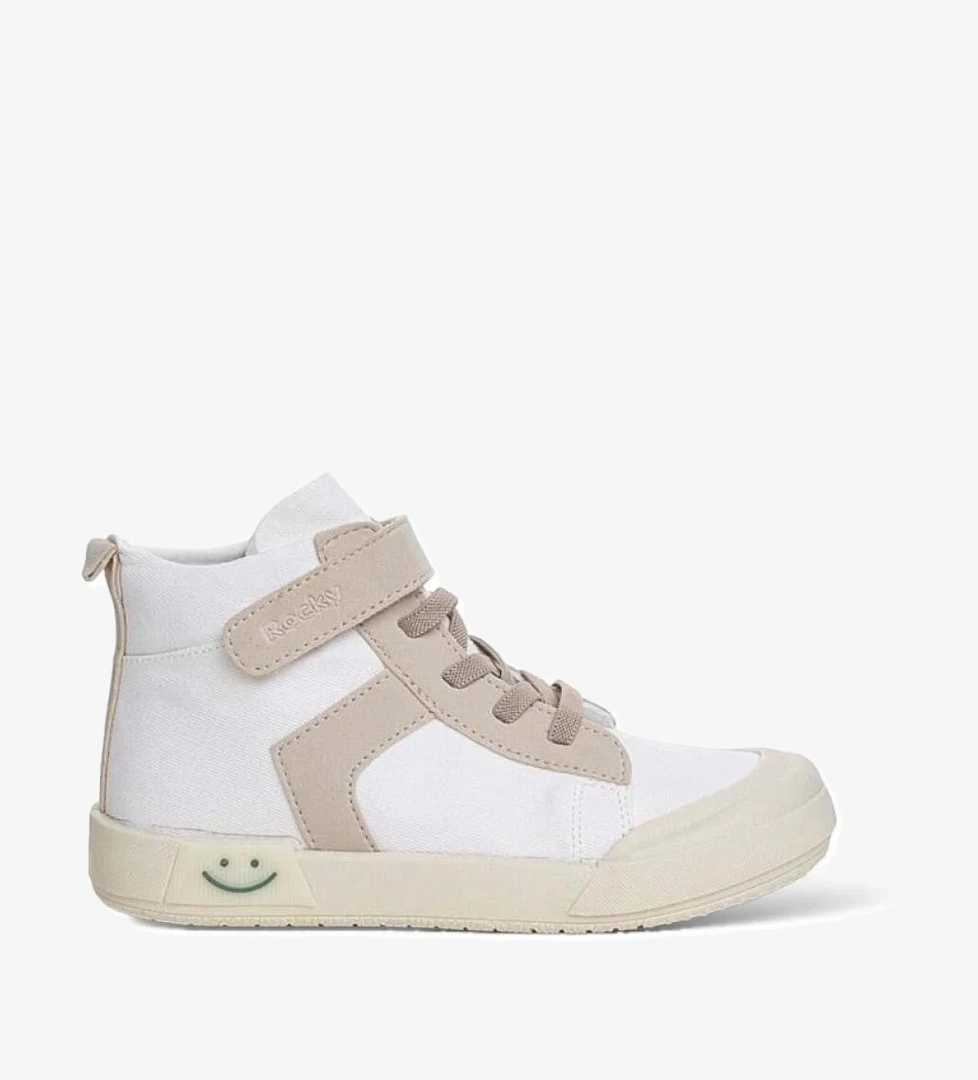 Ortopedik Unisex Işıklı Bilekli Keten Çocuk Spor Ayakkabı BEYAZ