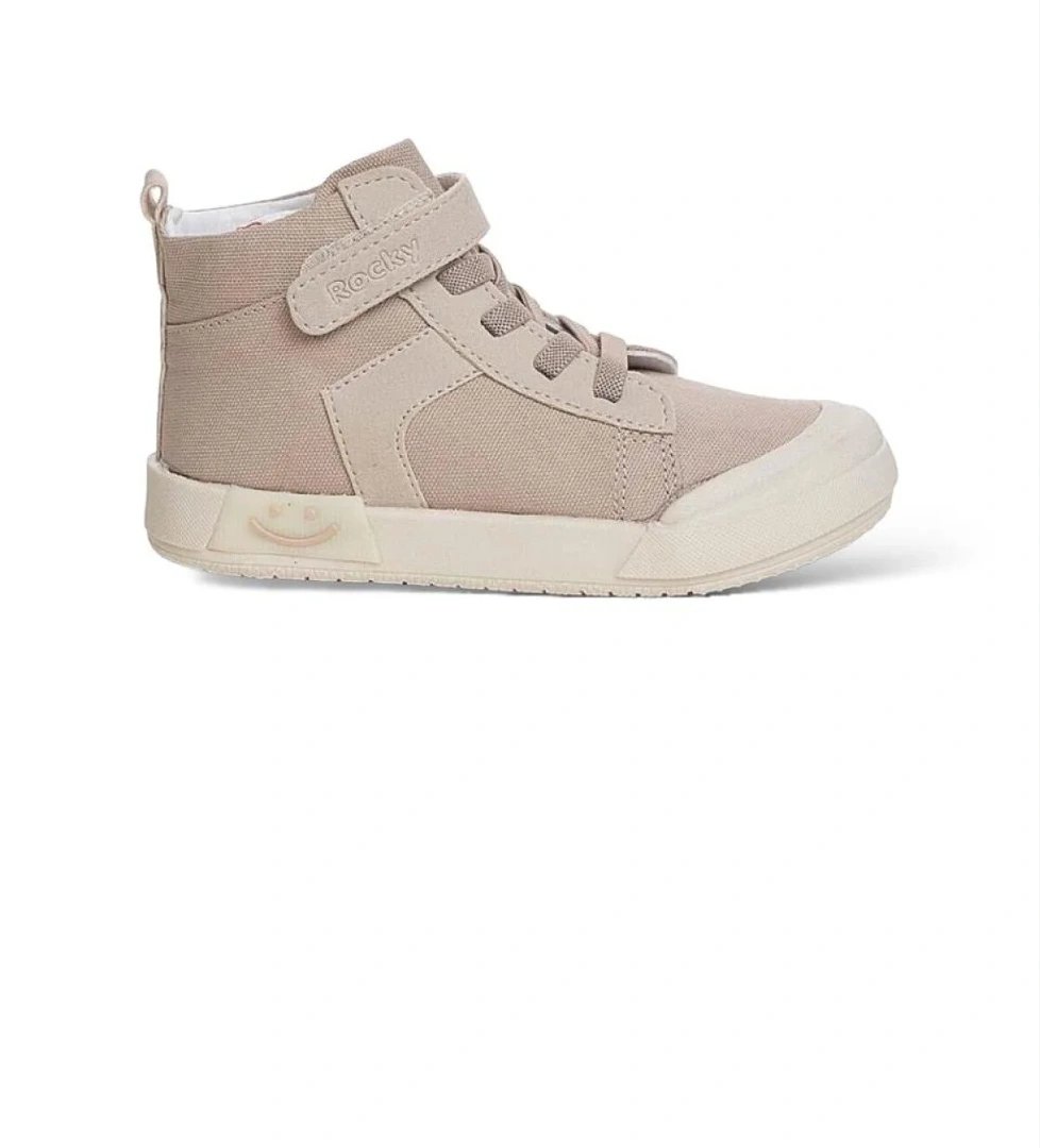 Ortopedik Unisex Işıklı Bilekli Keten Çocuk Spor Ayakkabı BEJ