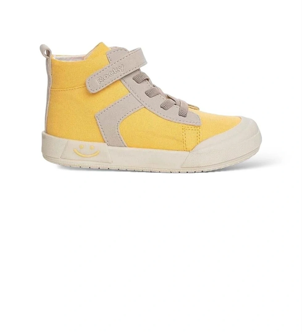 Ortopedik Unisex Işıklı Bilekli Keten Çocuk Spor Ayakkabı SARI - Görsel 1