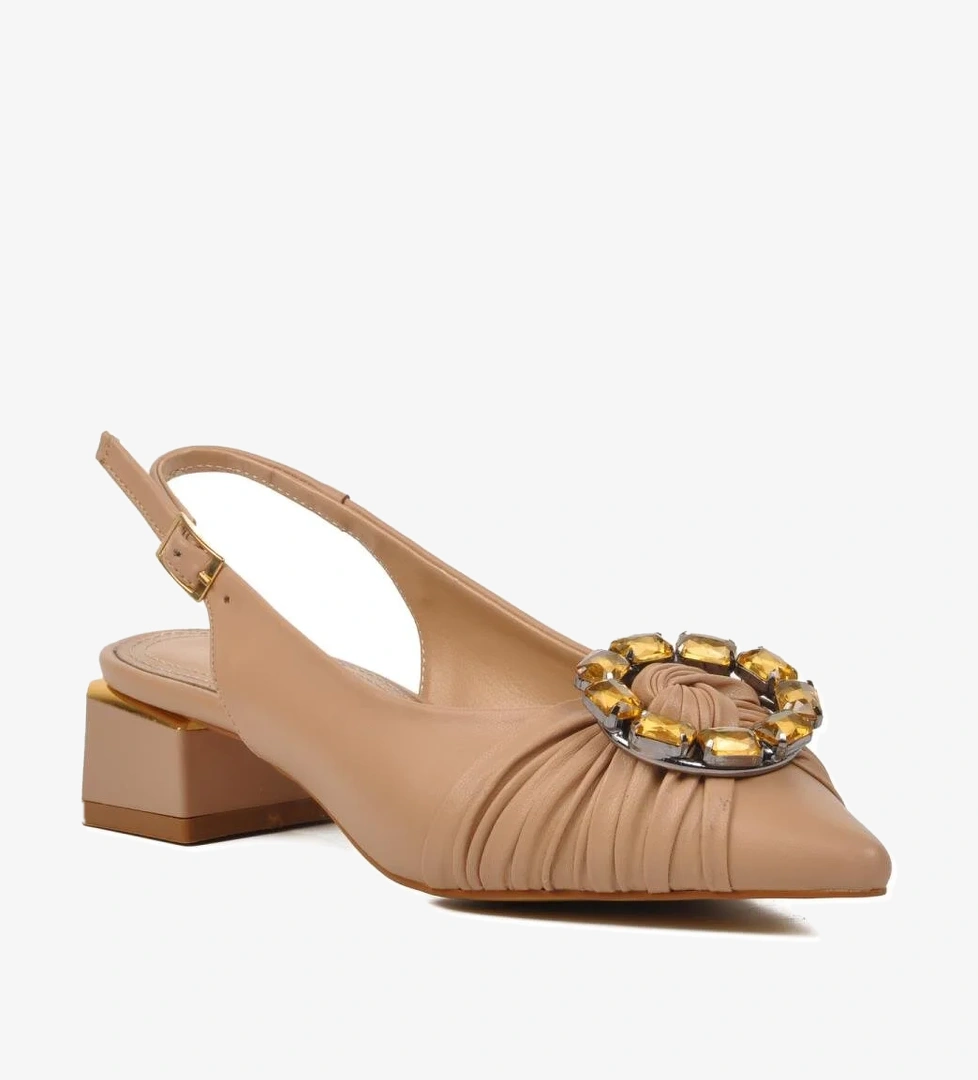 697013 Bej Kadın Abiye Ayakkabı - Görsel 1