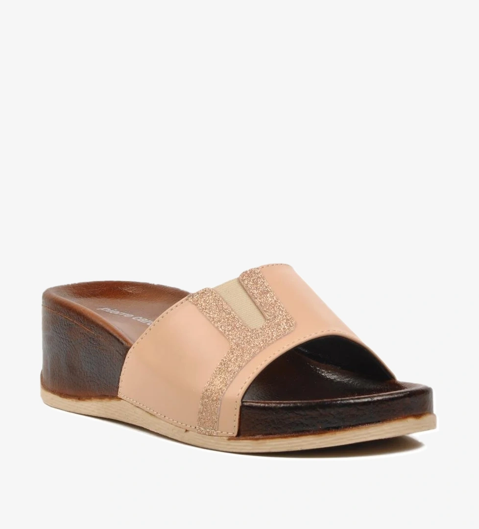 Pierre Cardin PC-7021 Krem Kadın Dolgu Topuk Terlik model görseli