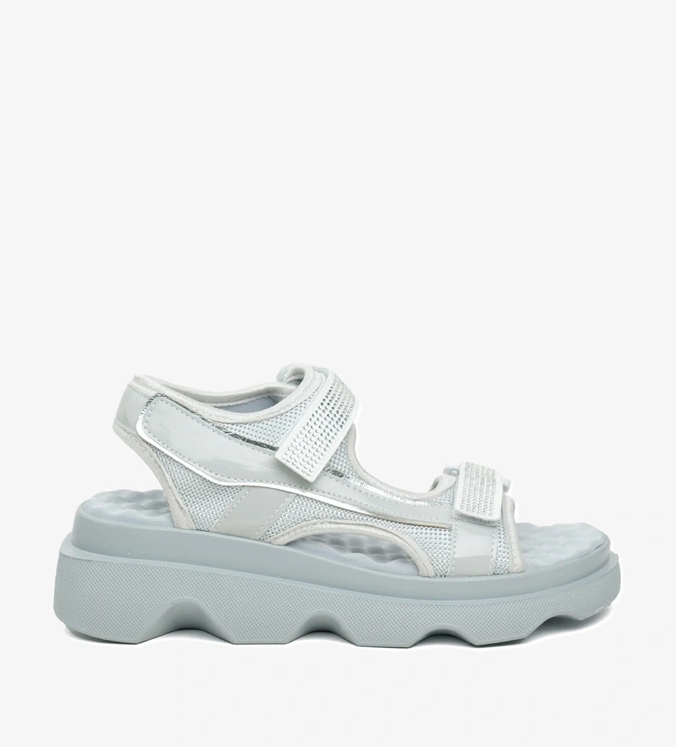 Zeyn 7901C Kadın Dolgu Topuk Sandalet Gri - Görsel 1