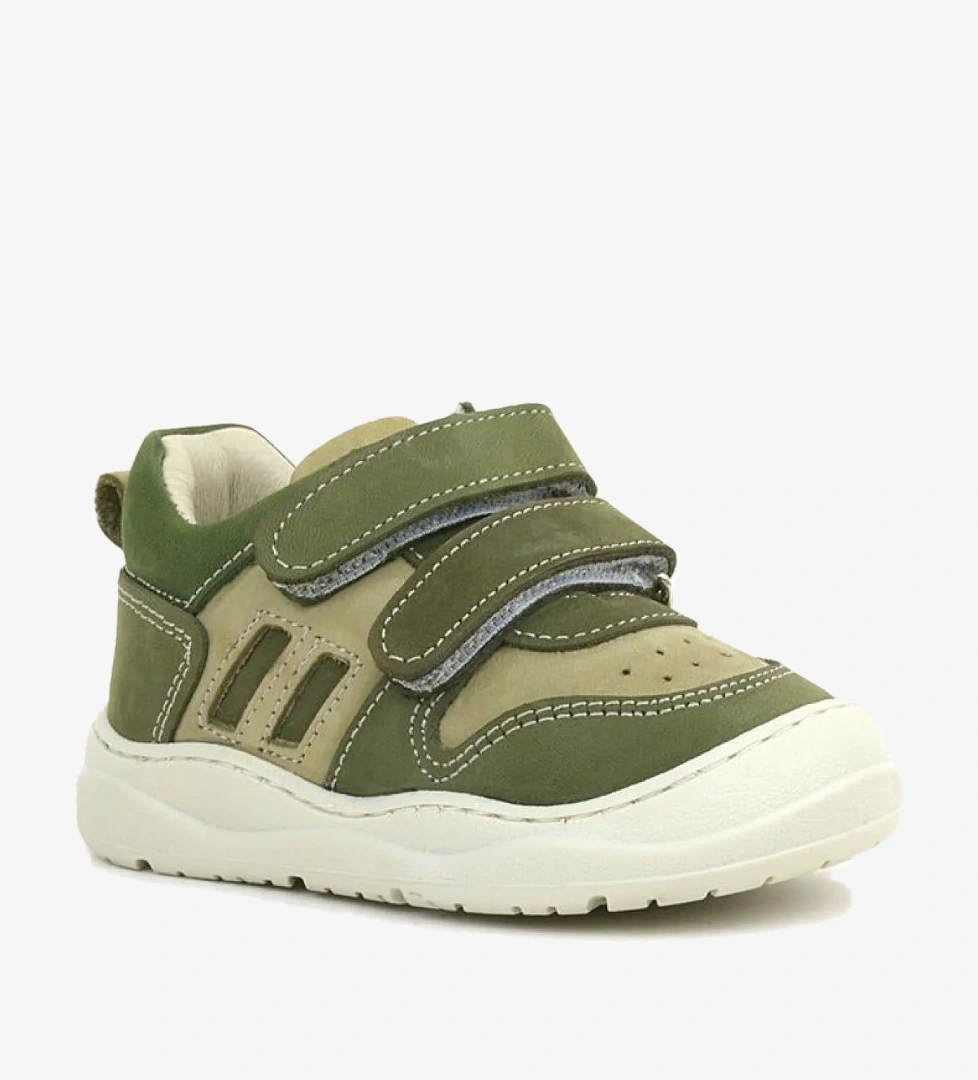 Schaggy Hakiki Deri Haki Yeşili Bebek Spor Ayakkabı - Görsel 1
