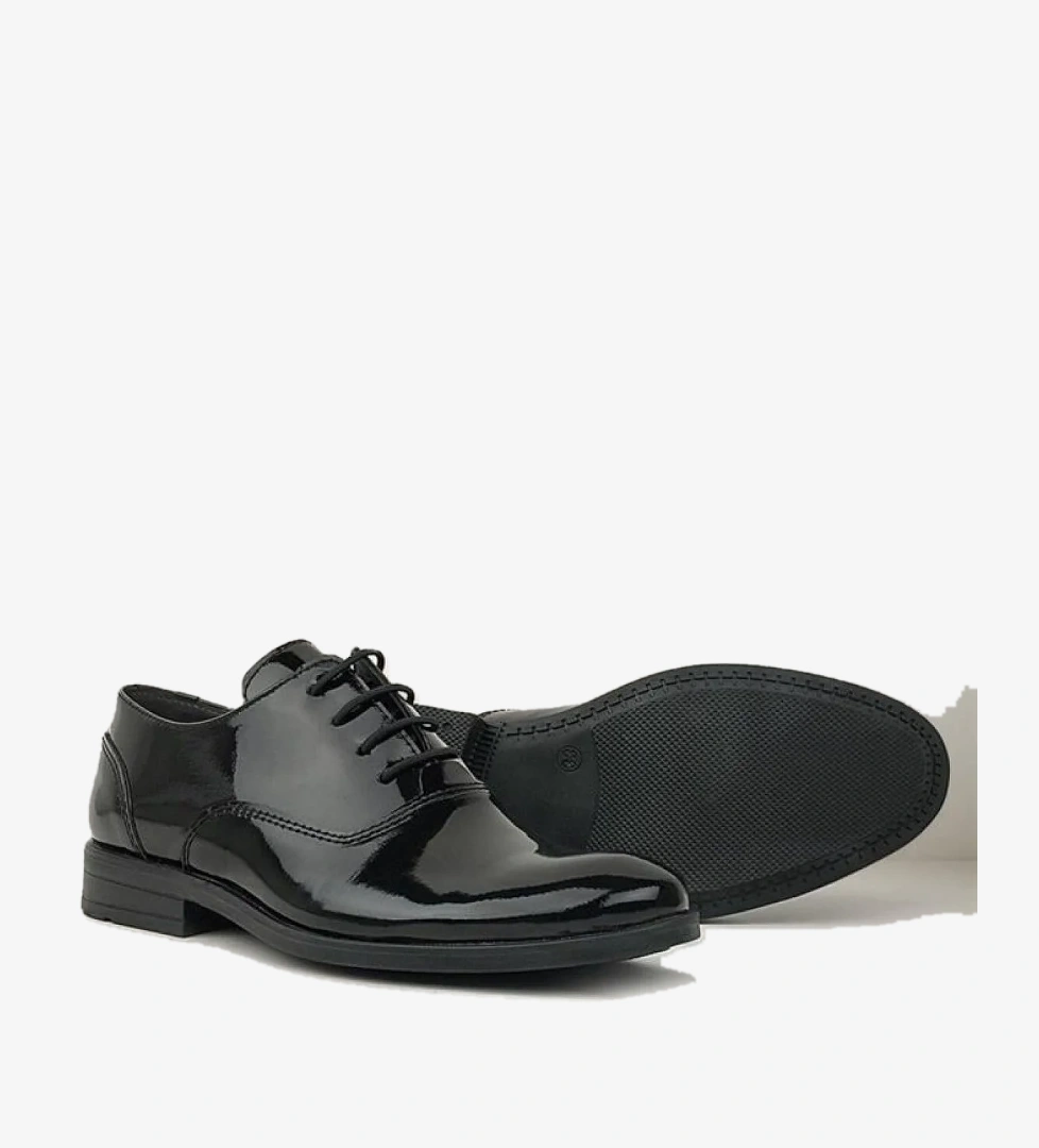 Rakerplus Smokin Siyah Rugan Bağcıklı Çocuk Klasik Ayakkabısı model görseli