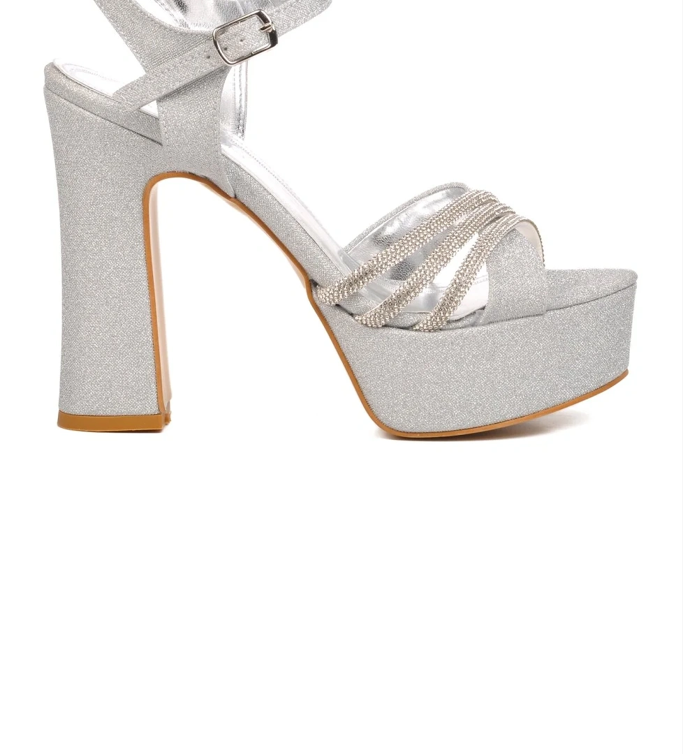 655323 Gümüş Kadın Abiye Ayakkabı