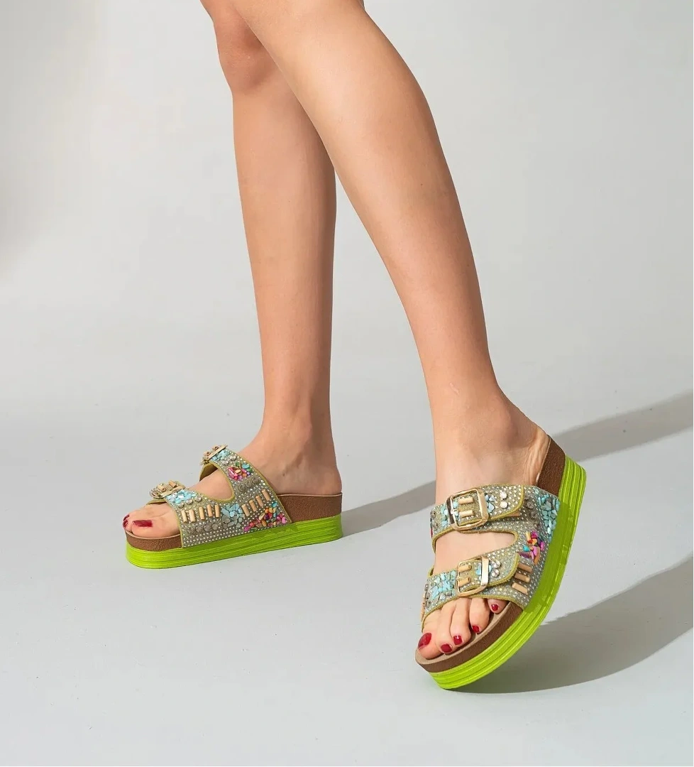 7874 Kadın Taşlı Terlik