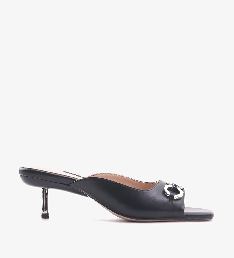 BARR 4FX Siyah Kadın Topuklu Terlik - Görsel 1