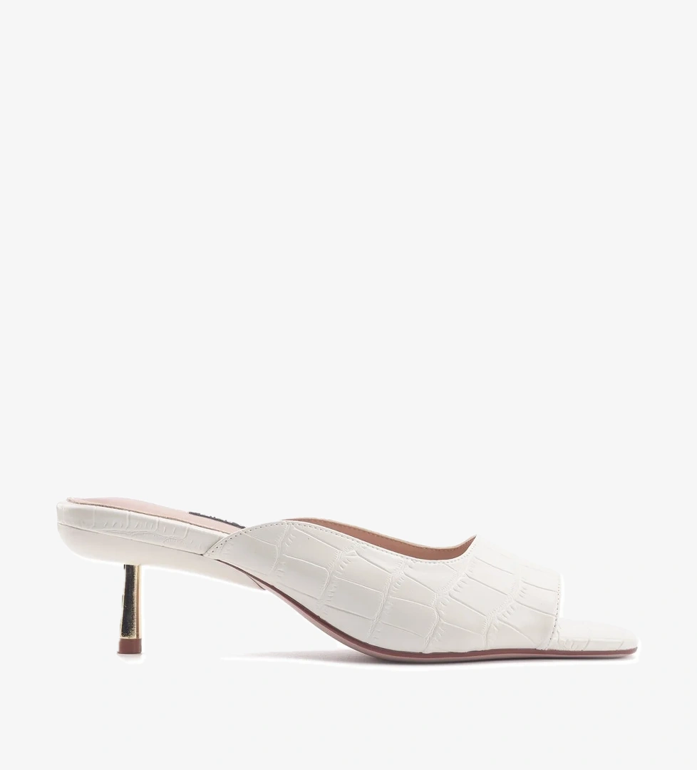 BARRA 4FX Beyaz Kadın Topuklu Terlik - Görsel 1