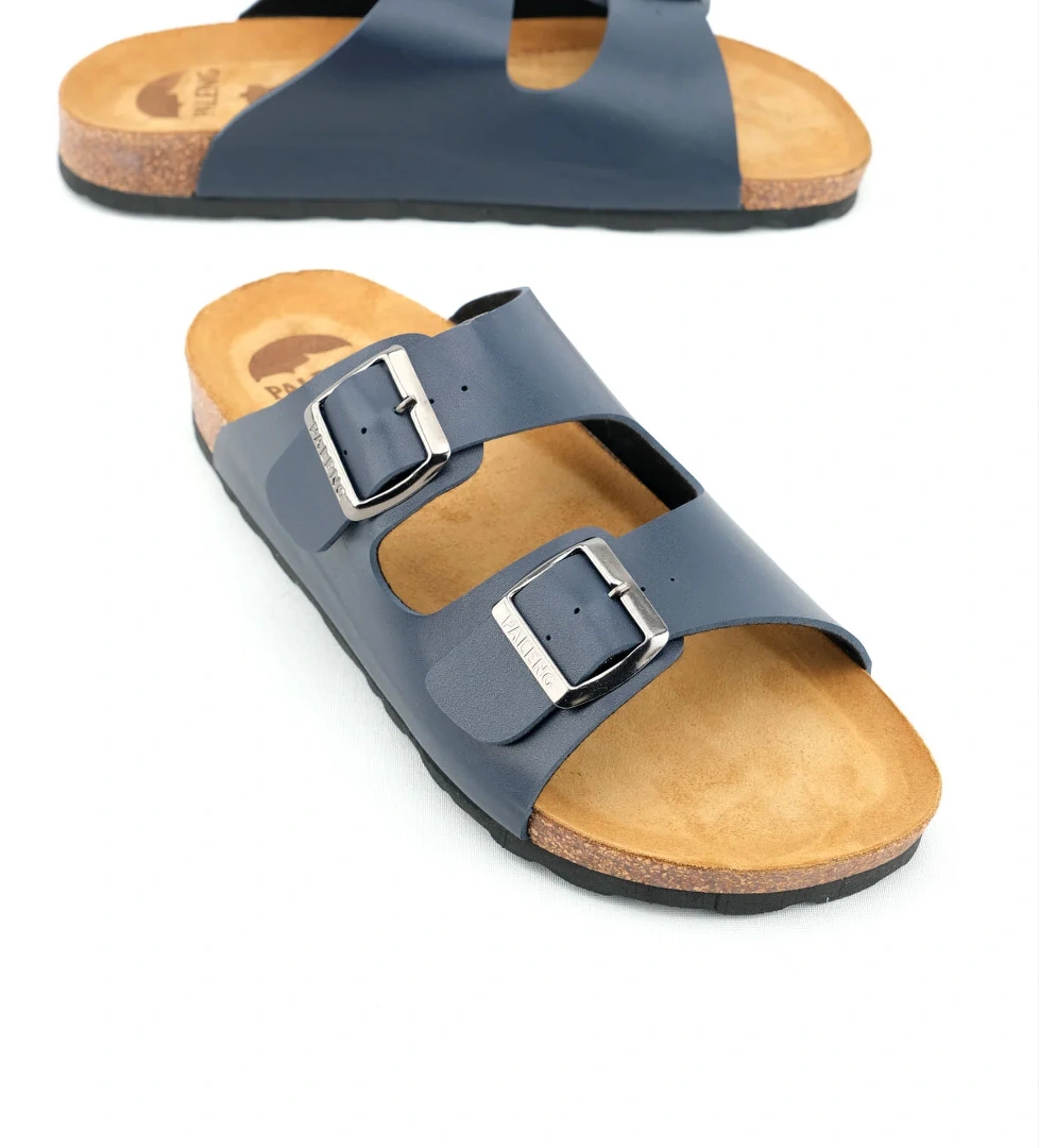 Paleng Gezer Mantar Taban Şiltesi Deri Erkek Terlik - Görsel 1