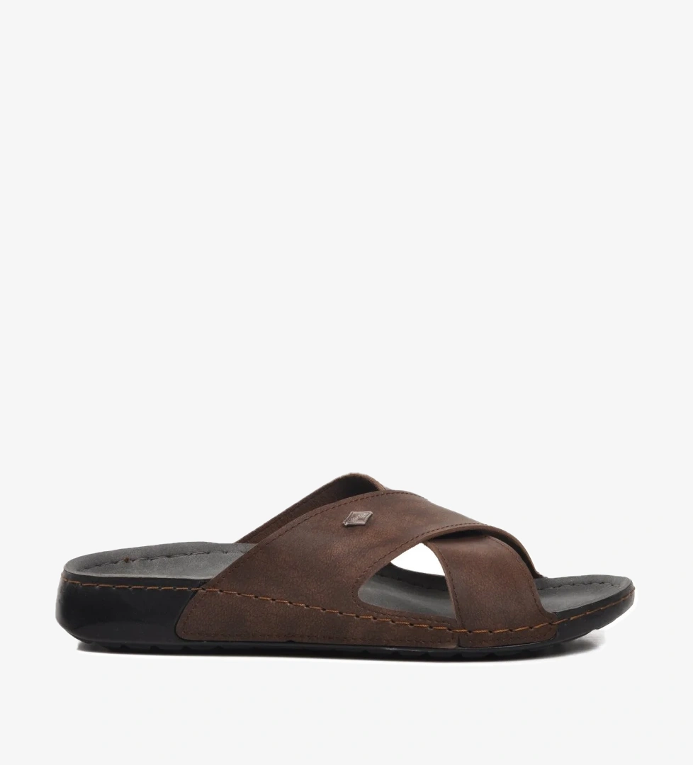 80-959 Kahve Erkek Terlik - Görsel 1