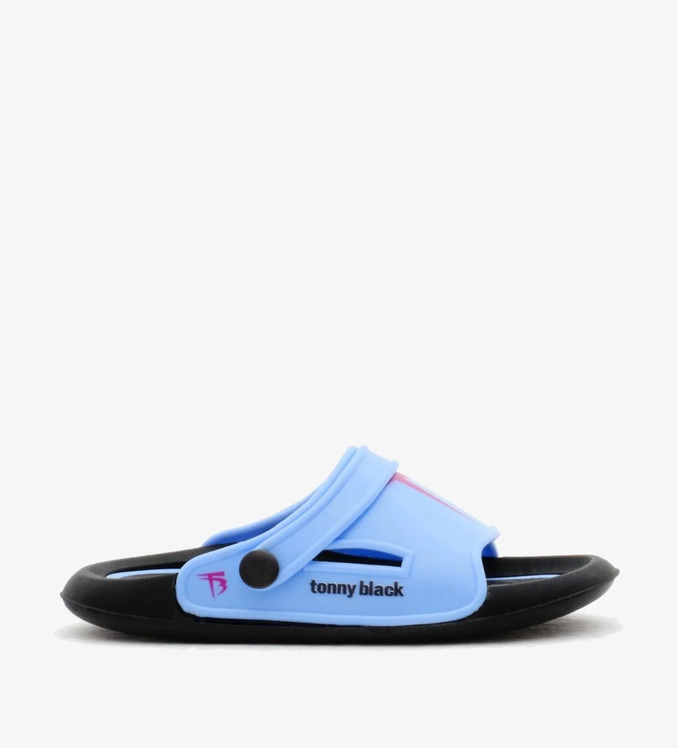 Çocuk Unisex Mavi Poli Taban Logolu Terlik