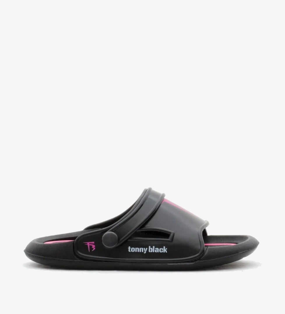 Çocuk Unisex Siyah Poli Taban Logolu Terlik