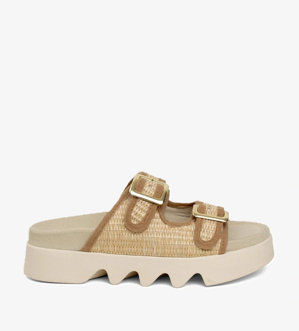 7978T Kadın Düz Terlik Bej - Görsel 1