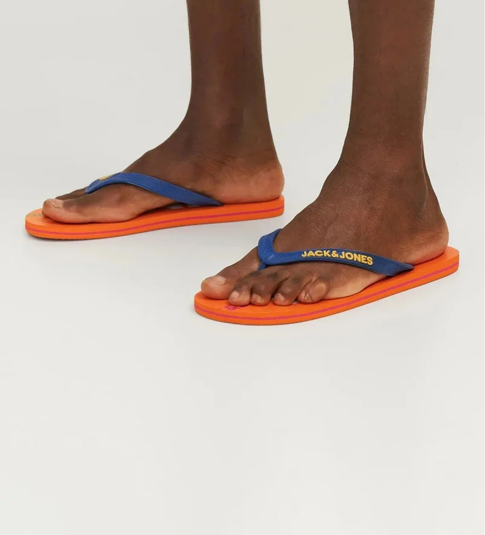 Jack&amp;Jones Yazılı Turuncu Erkek Parmak Arası Terlik 12251242