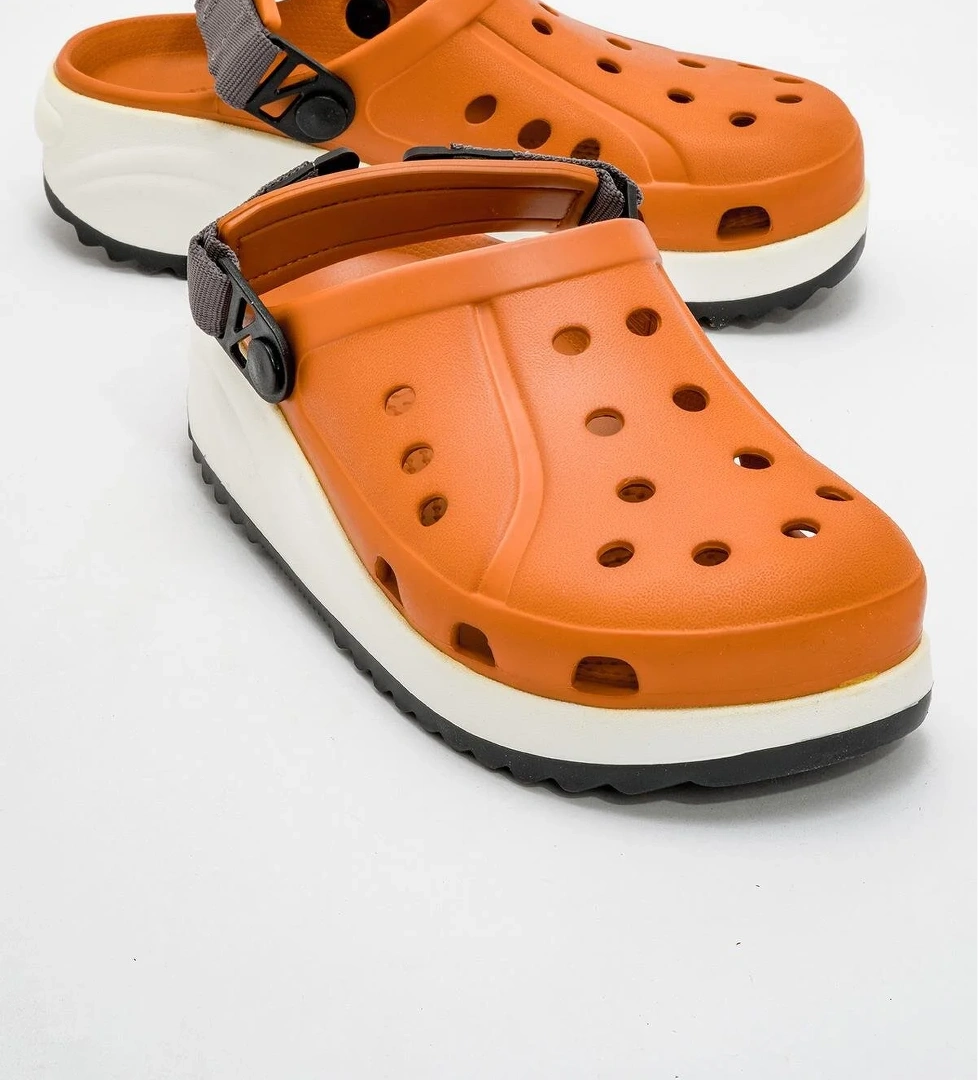 Ccway Kadın Cırtlı Sabo Terlik ORANJ BEYAZ SİYAH model görseli