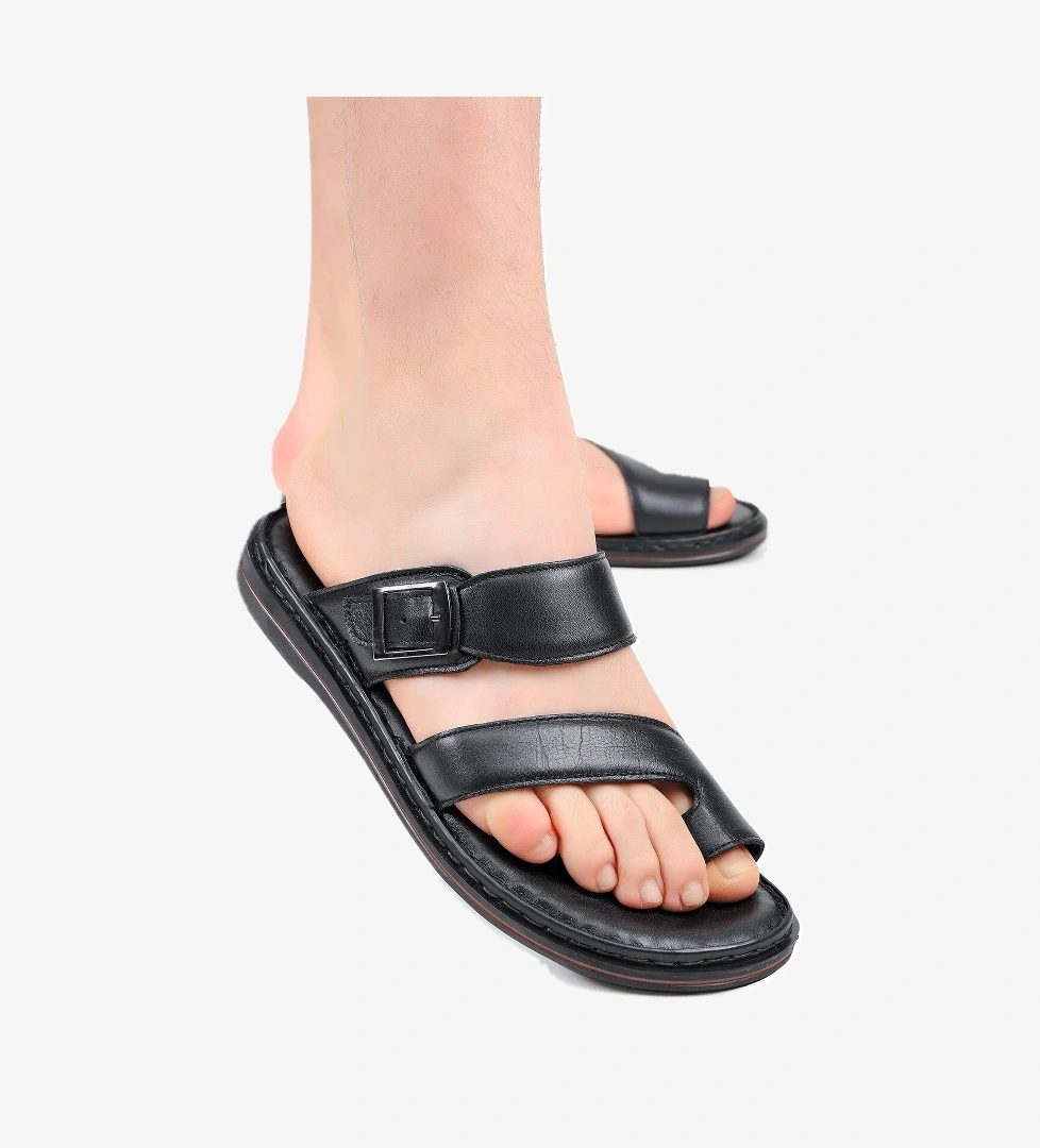 Palmira Hakiki Deri Erkek Terliği, Hakiki Deri Terlik, Ortopedik Taban Terlik, Hafif Deri - Görsel 1