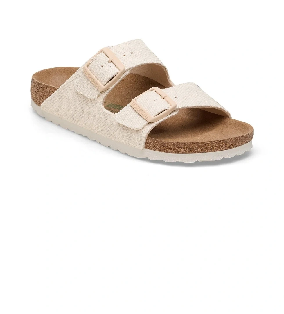 Birkenstock Arizona Tex Rough Canvas Vegan Krem Kadın Terlik model görseli