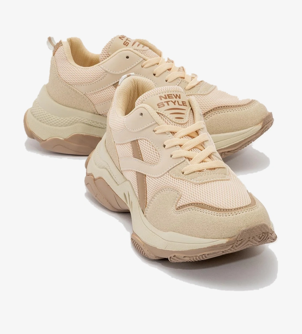 Bağcıklı Kadın Spor Ayakkabı EKRU KAHVE