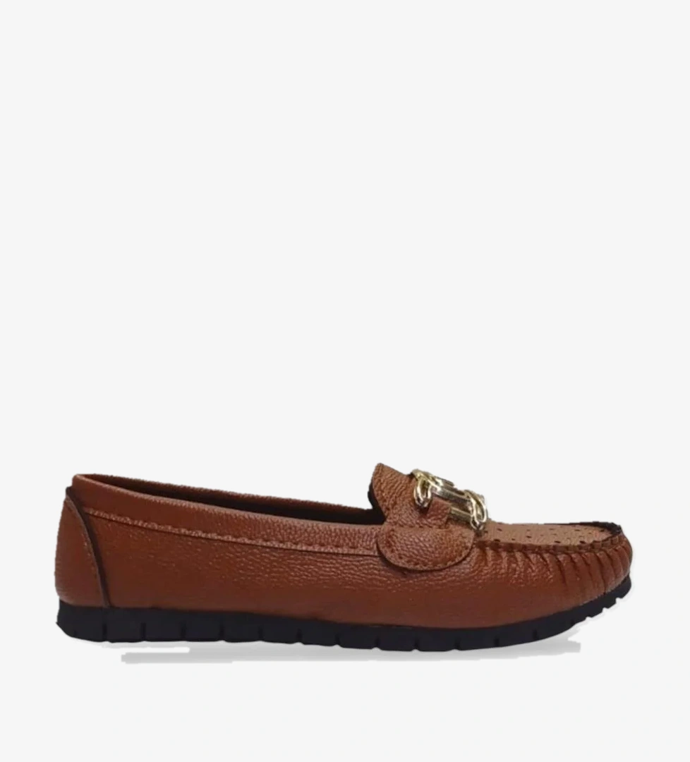 Kadın Toka Detaylı Günlük Babet Ayakkabı TABA