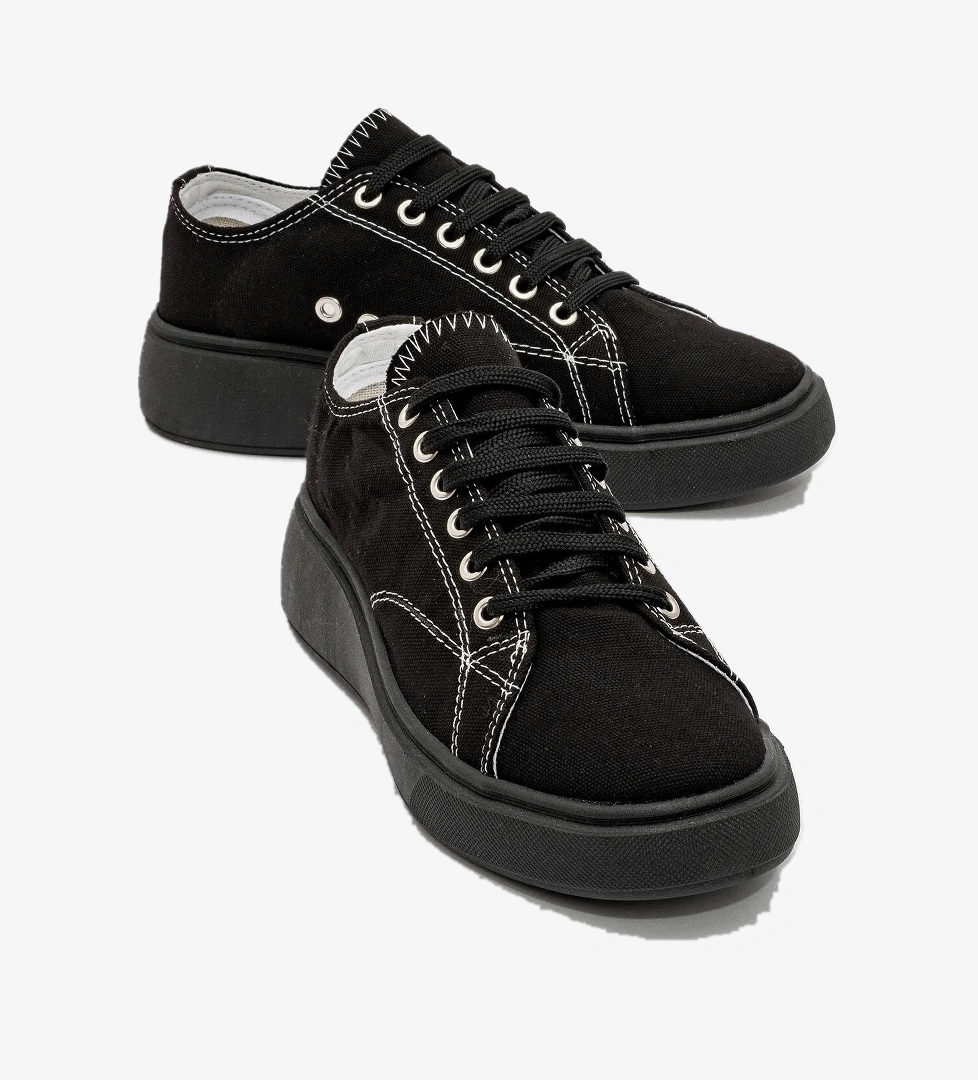 Keten Kadın Spor Ayakkabı SİYAH SİYAH - Görsel 1