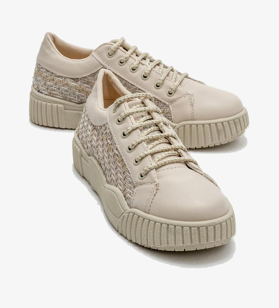 Kadın Keten Spor Ayakkabı BEJ