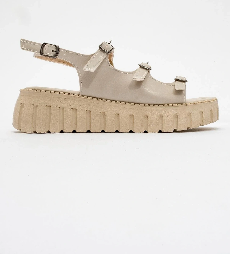 Kadın 4 Tokalı Sandalet TEN - Görsel 1