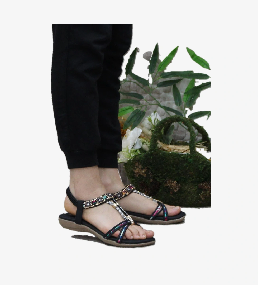 Guja 24Y150-1 Anatomik Rahat Kaymaz Taban Taşlı Kadın Sandalet