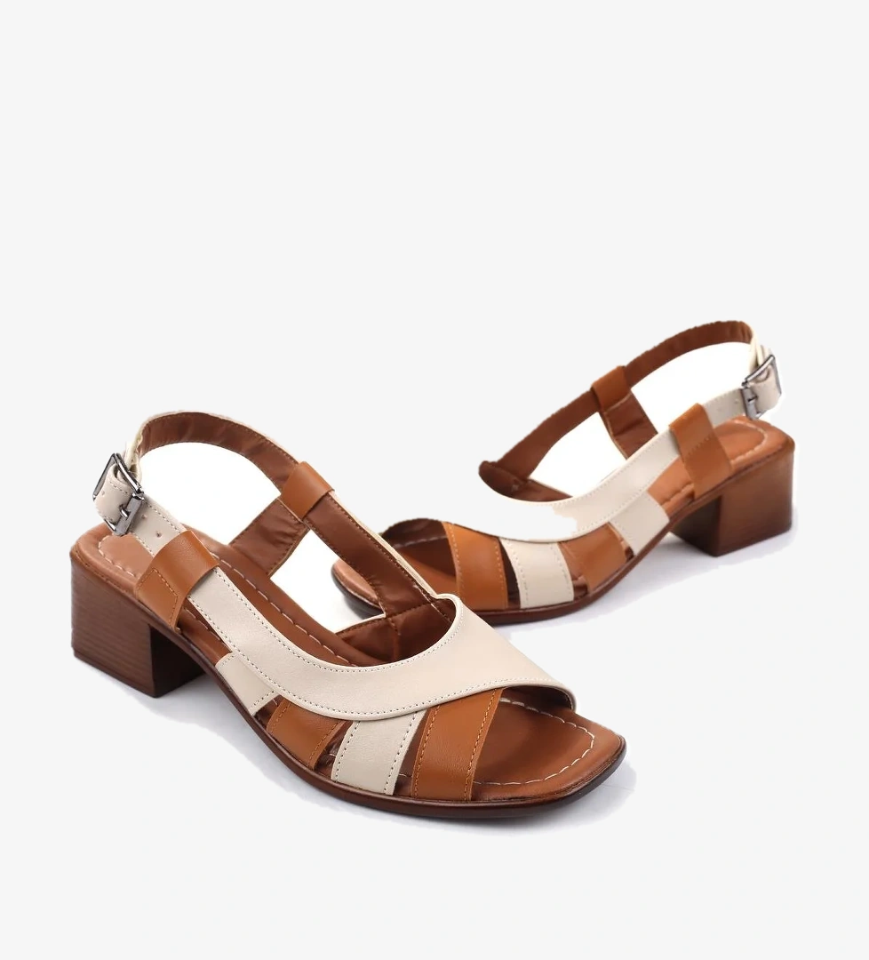 Papuç Sepeti Frzn-1611 Kadın 4,5 Cm Topuklu Yazlık Ayakkabı model görseli