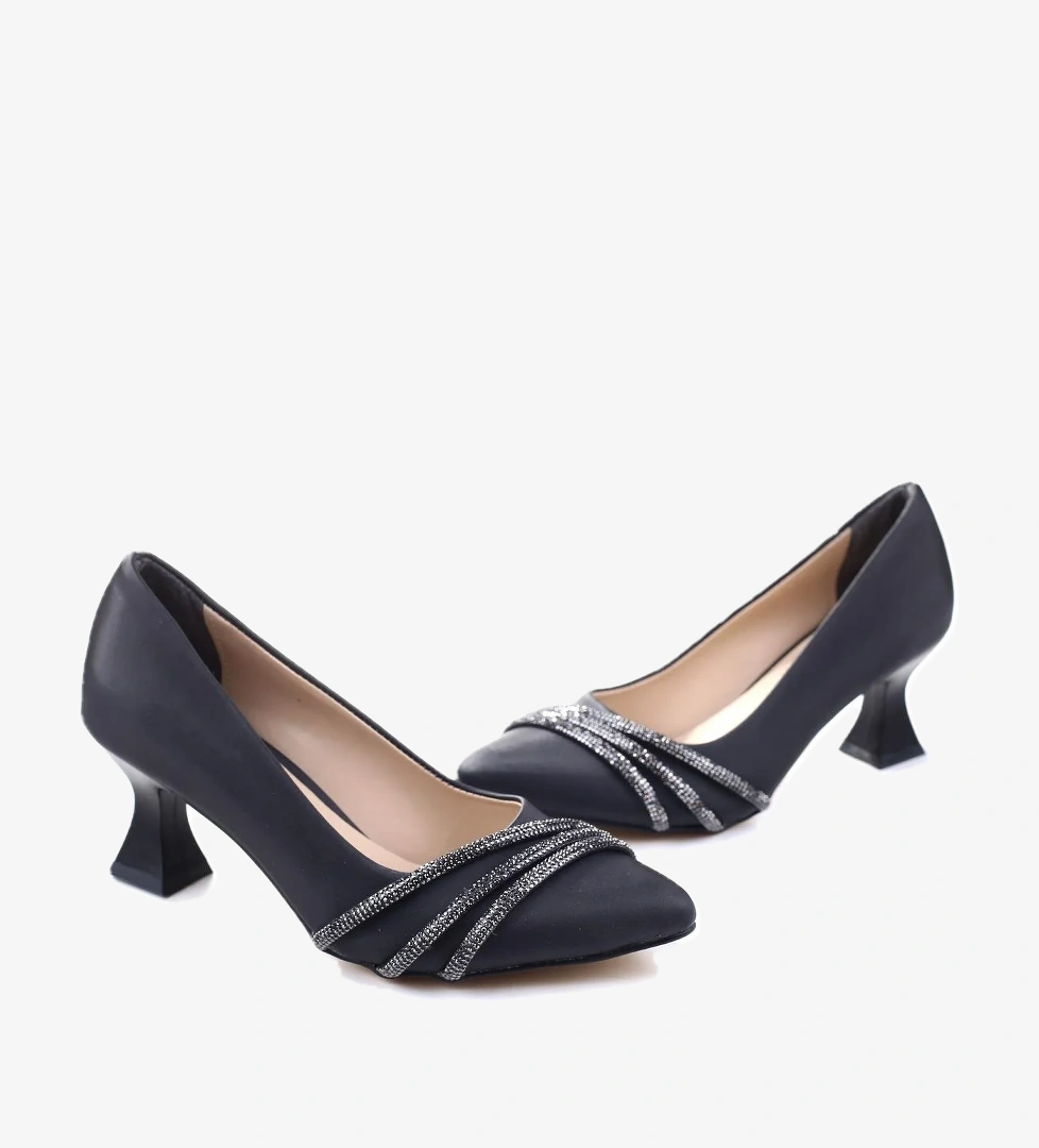 Bilener 3921 Kadın 6 Cm Topuklu Taşlı &amp; Cilt Ayakkabı model görseli