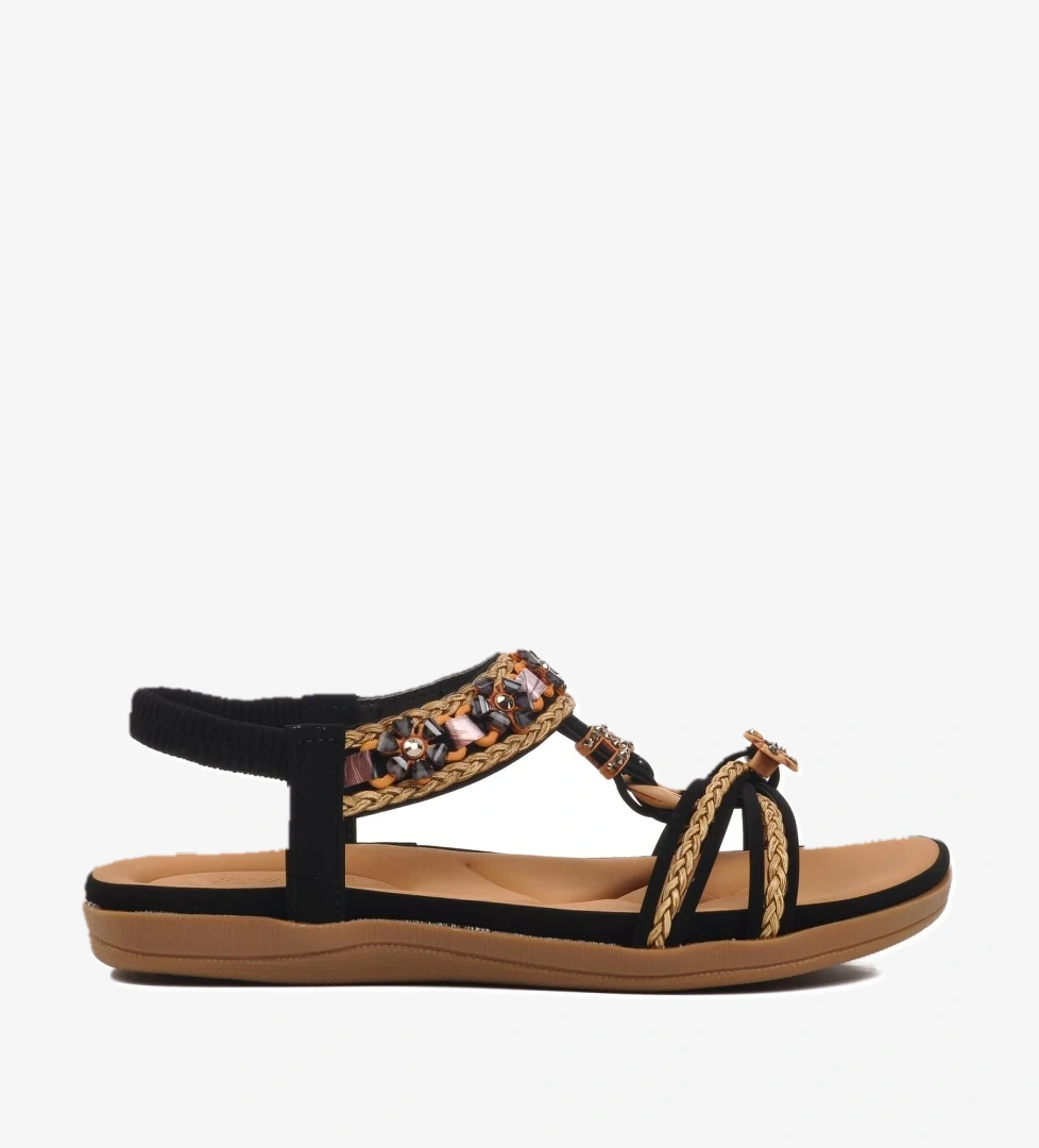 9636 Siyah Kadın Sandalet - Görsel 1