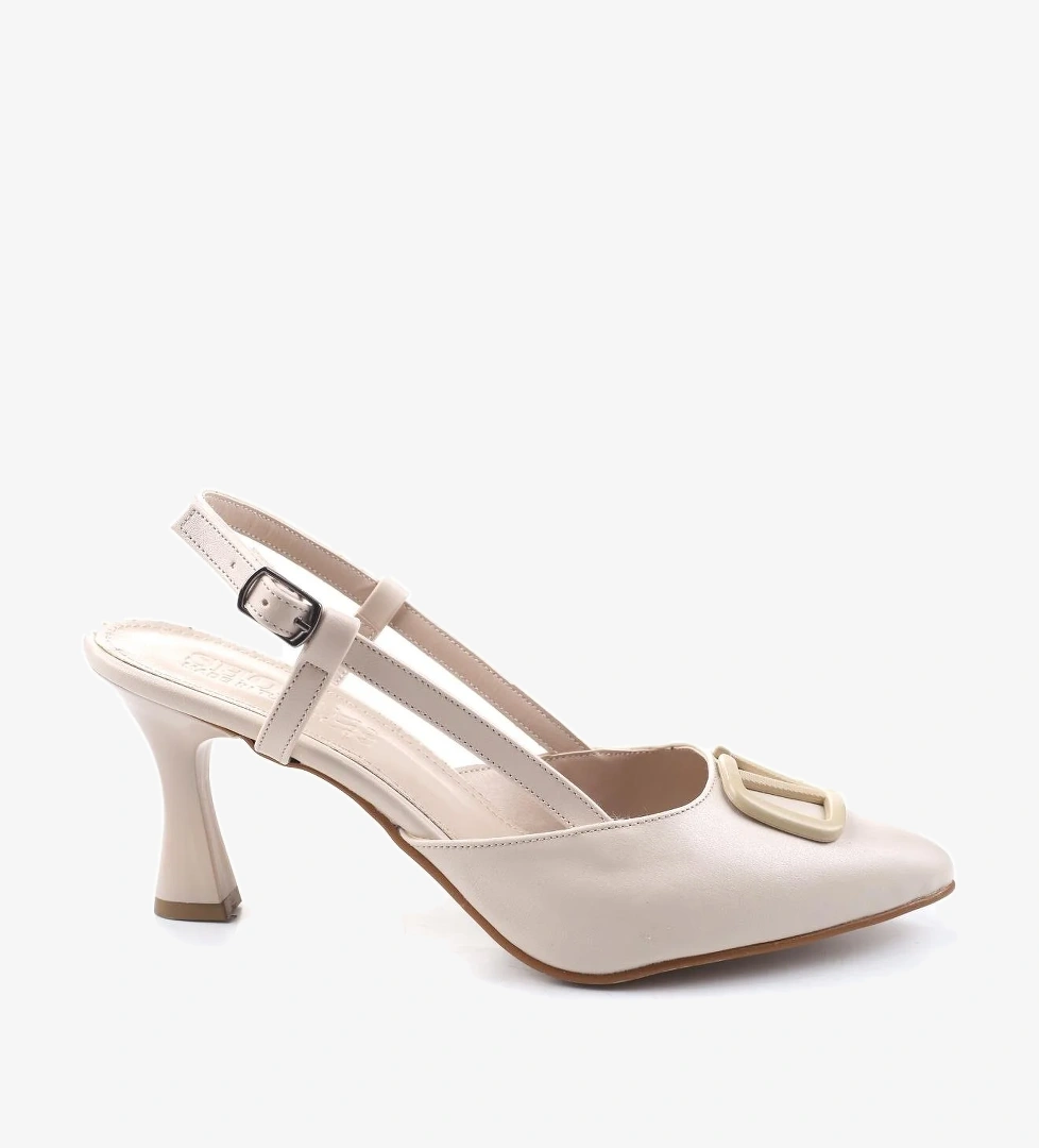 3913 Kadın 6 Cm Topuklu Arkası Açık Ayakkabı
