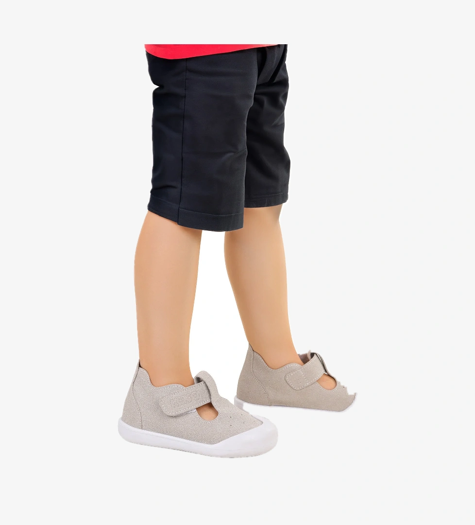Kiko Kids Kiko Kids Elroy İlk Adım Cırtlı Erkek Bebek Günlük Ayakkabı Gri Sandalet & Terlik | Flo Gri - 1. görsel