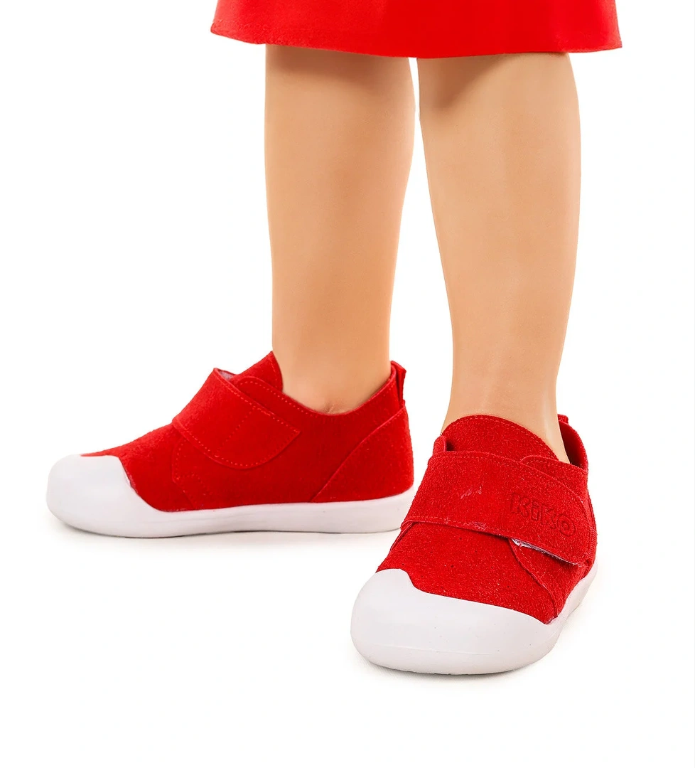 Daffy Cırtlı Kız Bebek İlk Adım Ortopedik Günlük Ayakkabı Kırmızı