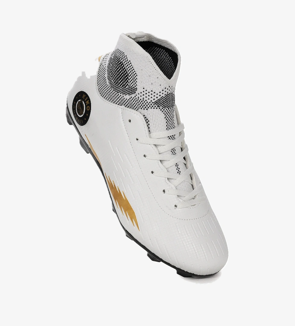 Tusa FKP Boğazlı Krampon Çim Saha Erkek Çocuk Futbol Ayakkabı Beyaz - Siyah