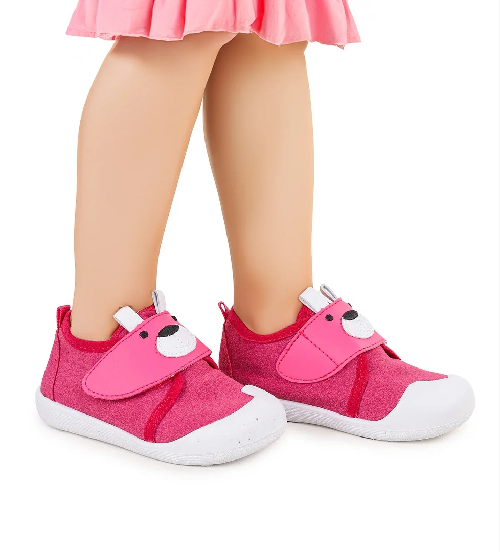 Winni Cırtlı Kız Bebek İlk Adım Ortopedik Günlük Ayakkabı Fuşya