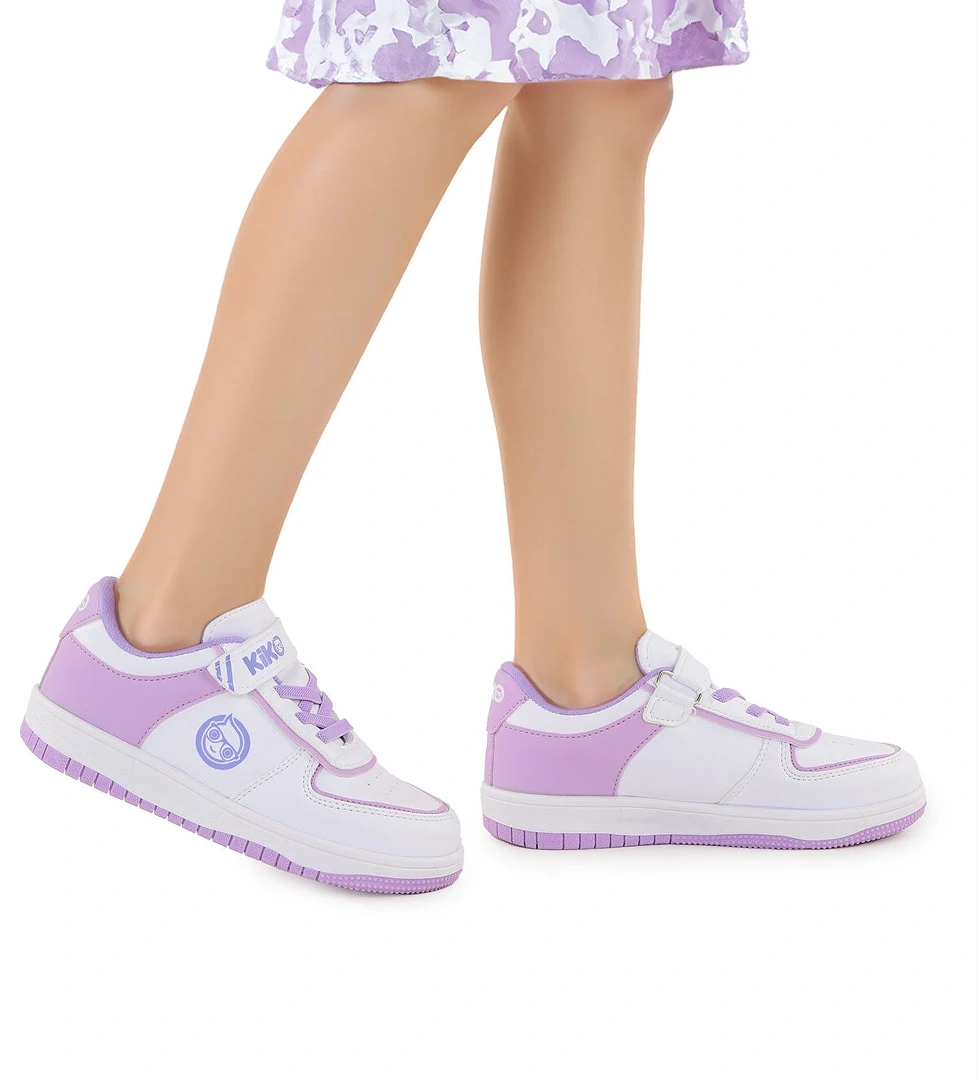 Kiko Kids Kiko Kids Retka Cırtlı Günlük Kız Çocuk Spor Ayakkabı Beyaz - Lila Sneaker | Flo Beyaz - 1. görsel