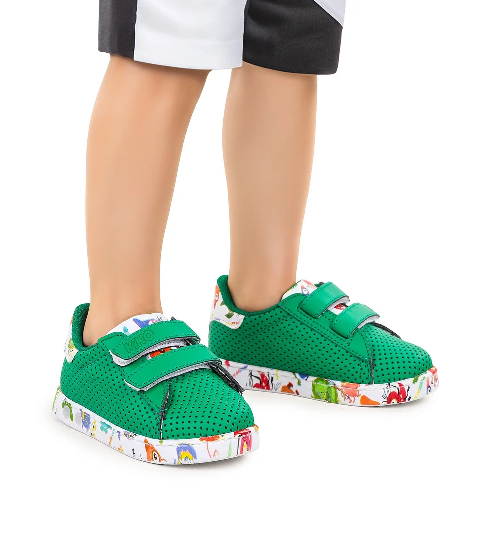 Perforated Cırtlı Işıklı Erkek Bebek Spor Ayakkabı Yeşil
