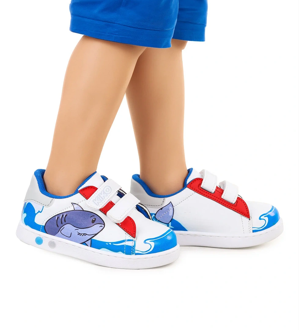 Disha Cırtlı Işıklı Erkek Bebek Spor Ayakkabı Mavi